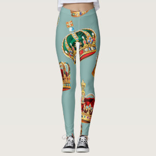 Leggings Golden Crown Baroque Mode Texture