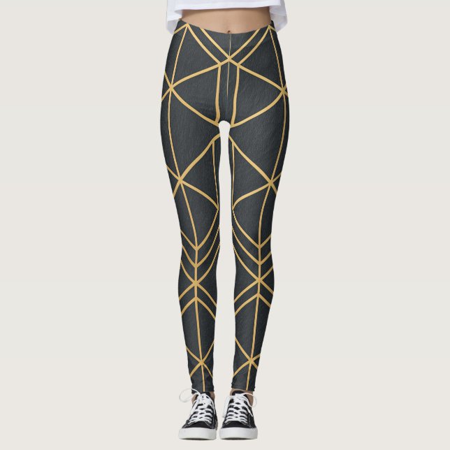 Leggings Golden Line Geometry – Seamless Elegant Geometric  (Devant)