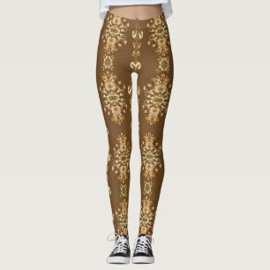 Leggings Golden Oriental Baroque Classic Motif
