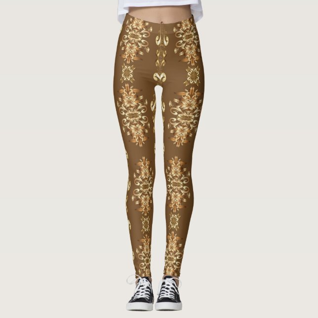 Leggings Golden Oriental Baroque Classic Motif (Devant)