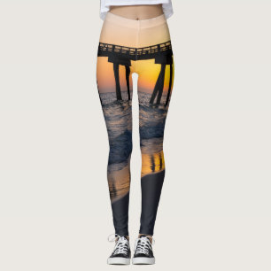 Leggings Golden Panama City Beach Sunset Reflection Legs