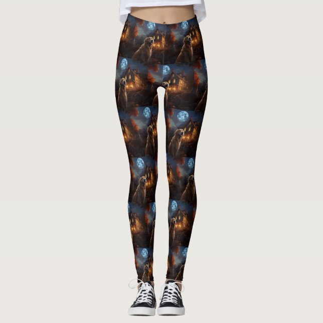 Leggings Golden Retriever Halloween effroi (Devant)