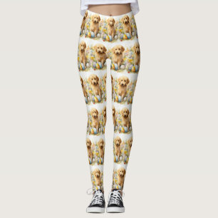 Leggings Goldendoodle aux oeufs de Pâques