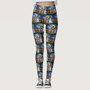 Leggings Goldendoodle Chiens Citrouille Halloween Funny