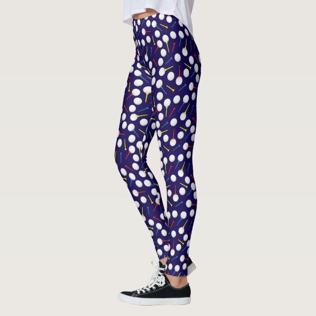 Leggings Golfer Golf Balls et Motif Tee - shirt (Gauche)