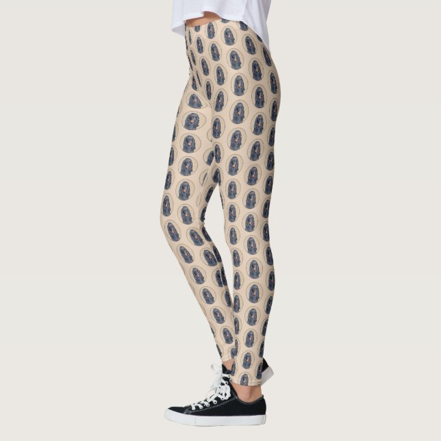 Leggings Gordon Setter Peinture - Joli art original chien (Gauche)