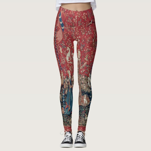 Leggings Goût de tapisserie médiévale Lady and Unicorn (Devant)
