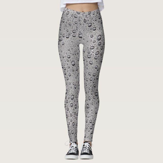 Leggings gouttelettes d'eau gris (Devant)