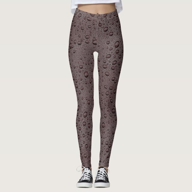 Leggings gouttelettes d'eau marron (Devant)
