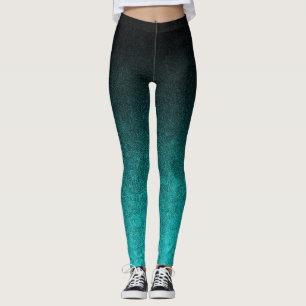 Leggings Gradient Aqua et Parties scintillant noire