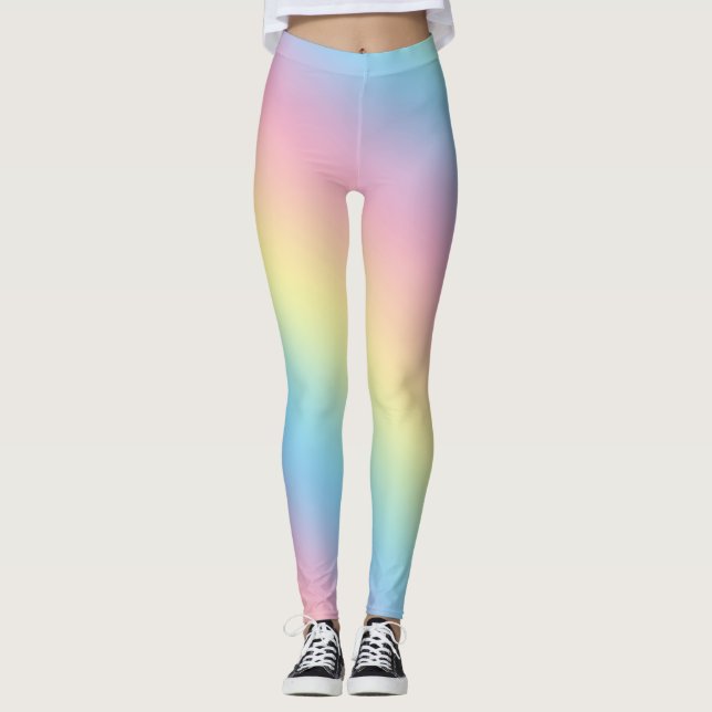 Leggings Gradient arc-en-ciel doux Pastel (Devant)