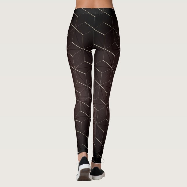 Leggings Gradient Brown Style géométrique sans couture Moti (Dos)
