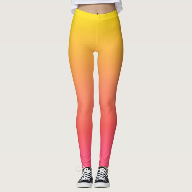 Leggings Gradient jaune et rose (Devant)