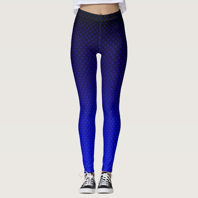 Leggings Gradient navy gray polka dots print abstrt femin (Devant)