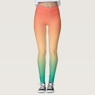 Leggings Gradient ombre corail blush beige vert doux bleu