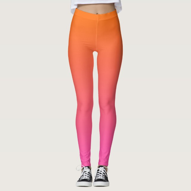 Leggings Gradient orange et rose (Devant)
