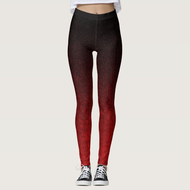 Leggings Gradient rouge et noir de Falln de parties (Devant)
