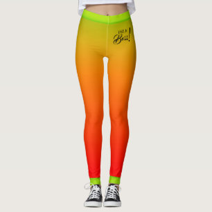 Leggings Gradient rouge jaune tropical avec un texte sembla