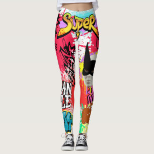 Leggings Graffiti à la peinture aérosol moderne et accroche