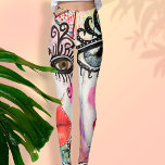 Leggings Graffiti Abstrait Visage Gros yeux Lèvres rouges N<br><div class="desc">Ces légendes vives et colorées ont été conçues avec mon art de collage original avec un visage abstrait cool avec de grands yeux audacieux, des joues rose néon et des lèvres rouges vibrantes dans un grungy, amusant style moderne graffiti violet arrière - plan avec une touche fantaisie de rayures noir...</div>