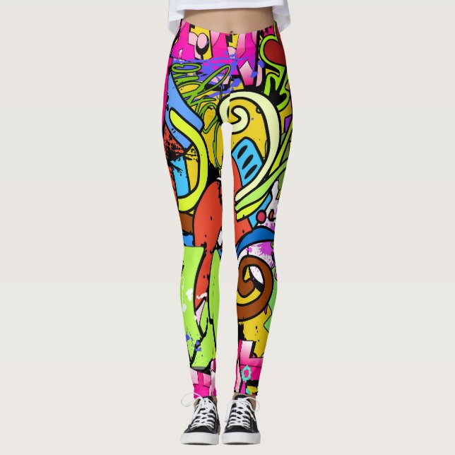 Leggings Graffiti Art : Hip-Hop Style Arrière - plan (Devant)