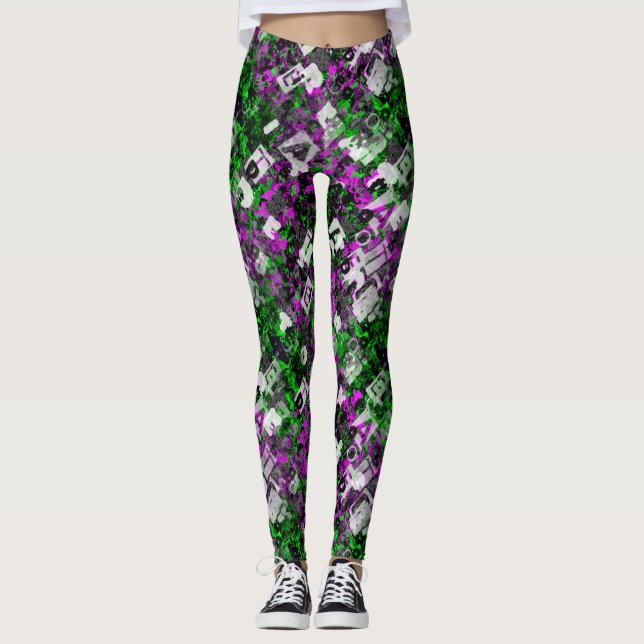 Leggings Graffiti Artiste Paint Splash Splaty Edgy Rebel (Devant)