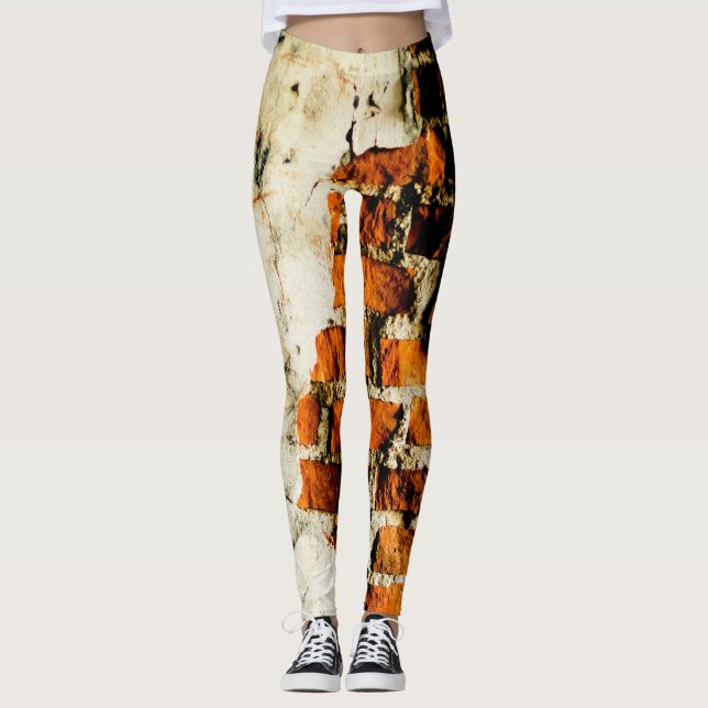 Leggings Graffiti blanc Cool en brique (Devant)