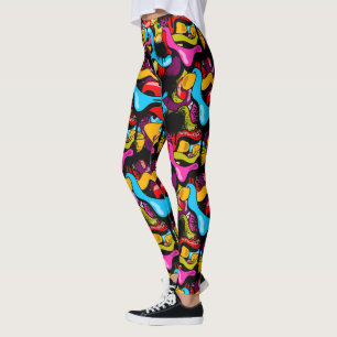 Leggings Graffiti Hip Hop Street Art néon coloré