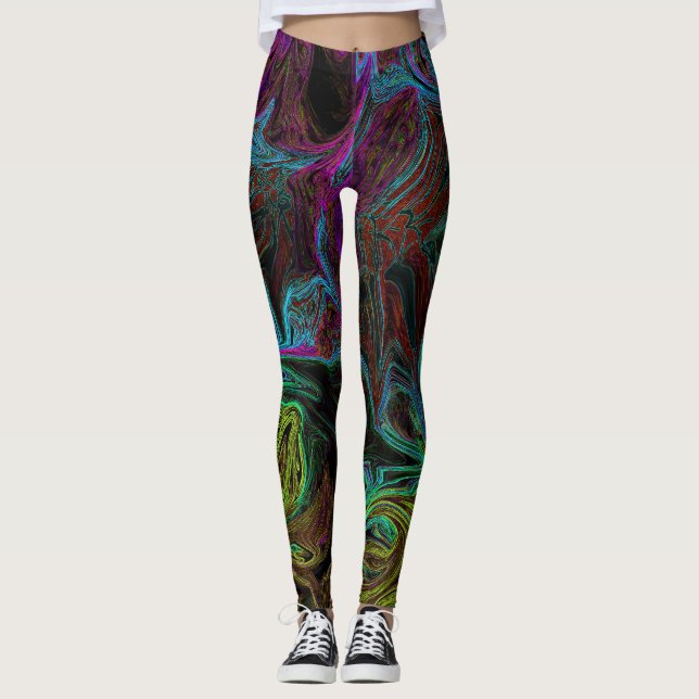 Leggings Graffiti Liquide Jaune (Devant)