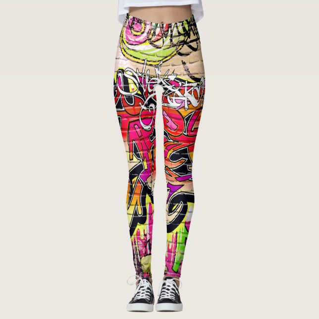 Leggings Graffiti mur, art urbain (Devant)