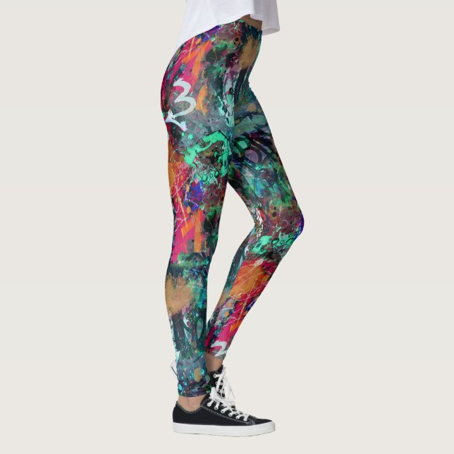 Leggings Graffiti Wall et Spray Paint Splatter (Droite)