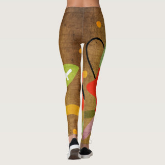 Leggings Grand côté de fleur rouge