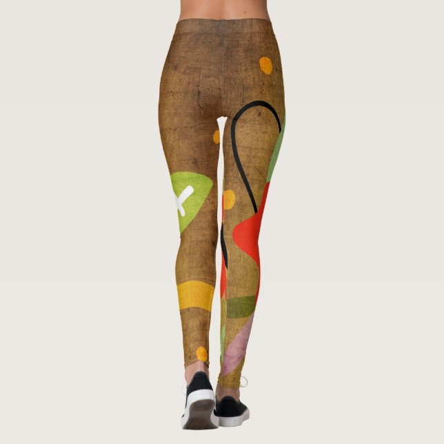 Leggings Grand côté de fleur rouge (Dos)