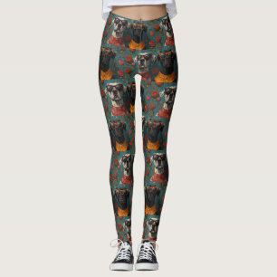 Leggings Grand Danois avec roses du cœur pour la Saint-Vale