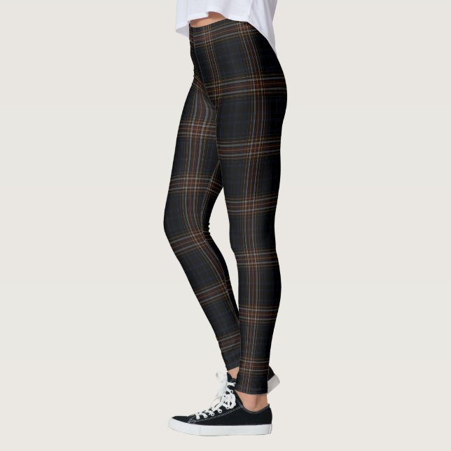 Leggings Grand plaid de tartan jaune rouge noir (Gauche)