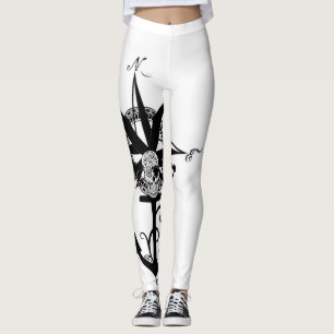 Leggings Grand rose de boussole avec l'Ancre