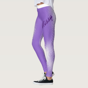Leggings Grand texte de script avec Motif de point blanc su