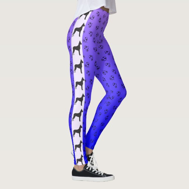 Leggings Grande Danse avec Coeurs bleu pourpre Ombre (Droite)