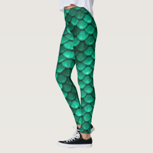 Leggings Grande échelle de sirènes vertes