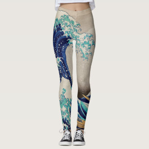 Leggings Grande vague d'Hokusai au large de Kanagawa. art j