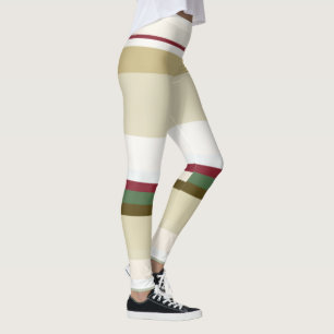 Leggings Grandes Abstraites vertes et rouges