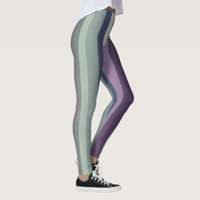 Leggings Grandes Abstraites violettes, bleues et vertes (Droite)