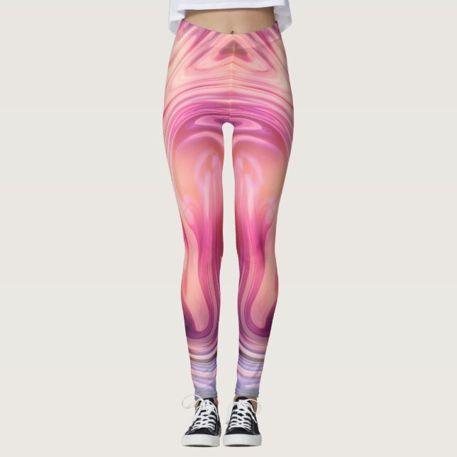 Leggings Grandes bandes diagonales personnalisées (Devant)