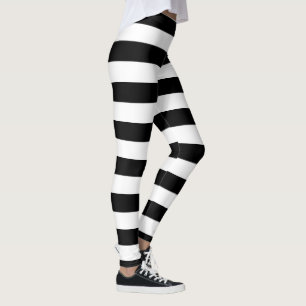 Leggings Grandes bandes noires blanches Halloween Leggels