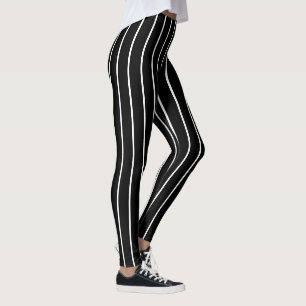 Leggings Grandes bandes noires minimes et blanches minces