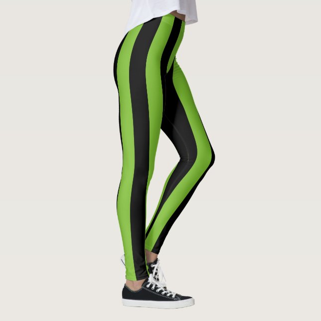 Leggings Grandes bandes noires vertes (Droite)