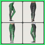 Leggings Grandes bandes vertes et noires vives<br><div class="desc">Ces leggings amusants présentent des rayures vert vif comme des néons dans le noir mettre en évidence l'avant avec un noir muet sur le motif noir sur le dos. Un design pointu,  techno,  mais sophistiqué,  vraiment unique. Cette image est une photo originale de JLW_PHOTOGRAPHY</div>