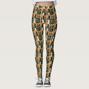 Leggings Grandes Brown vertes turquoises