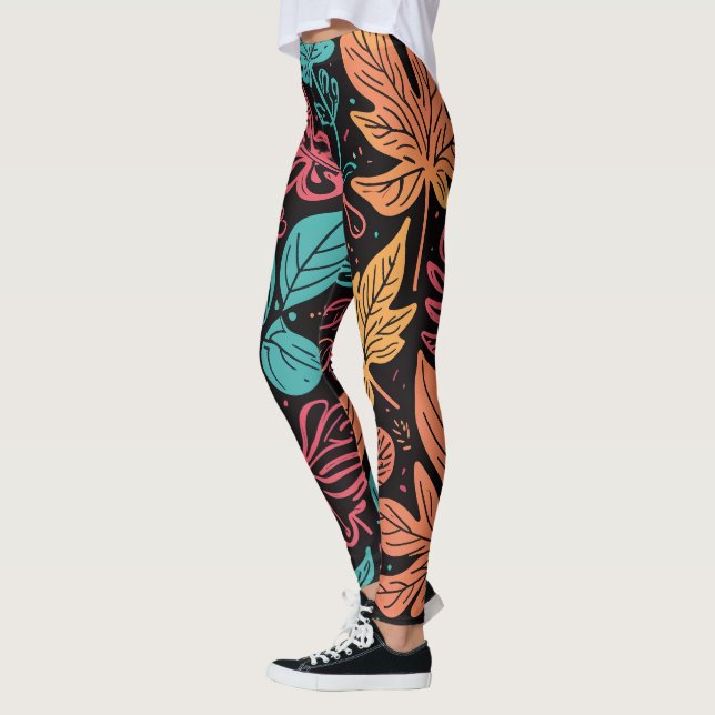 Leggings Grandes feuilles fantaisistes (Gauche)