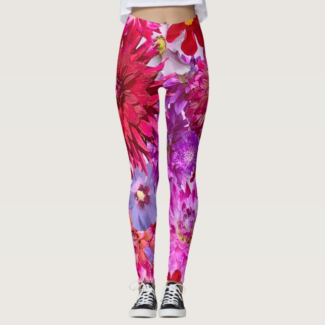 Leggings Grandes légendes florales tout-sur-impression (Devant)